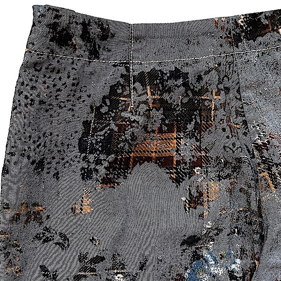 Fibers Barbara Lesser size 29 very unique gray black gold straight leg pants EUC - Picture 12 of 16